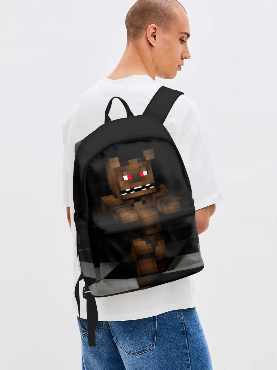 Рюкзак джинсовый / Фредди FNAF в майнкрафт.