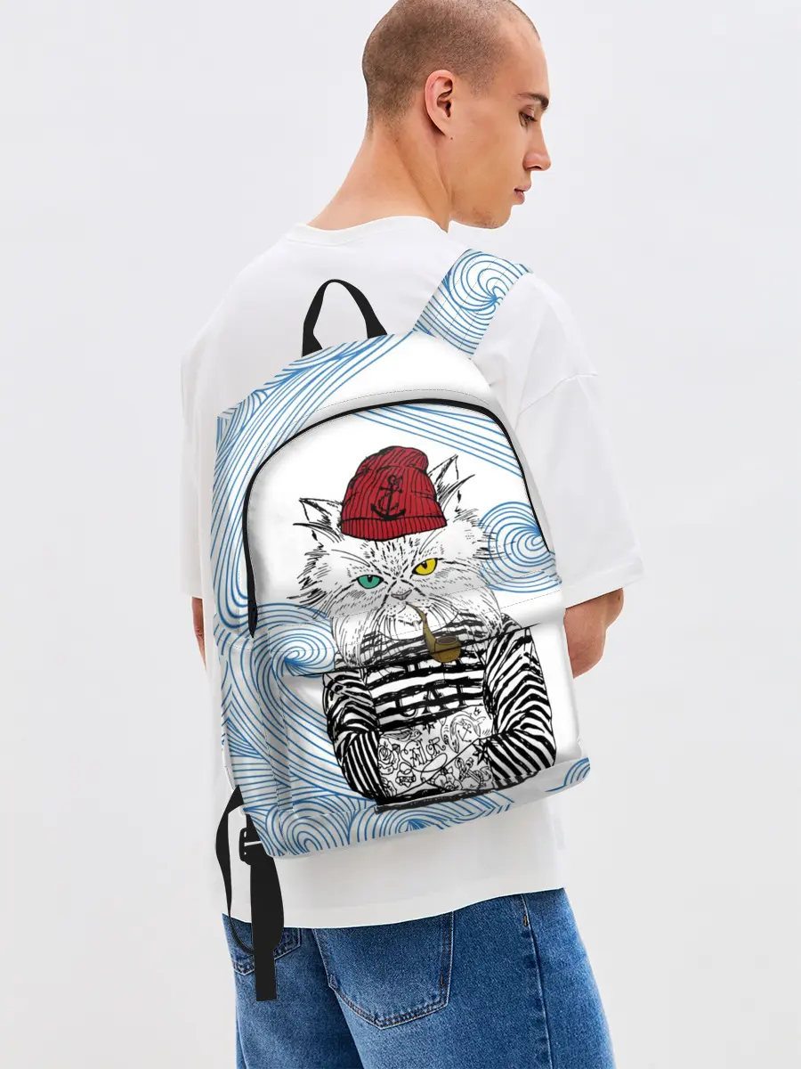 Рюкзак джинсовый / Кот Моряк