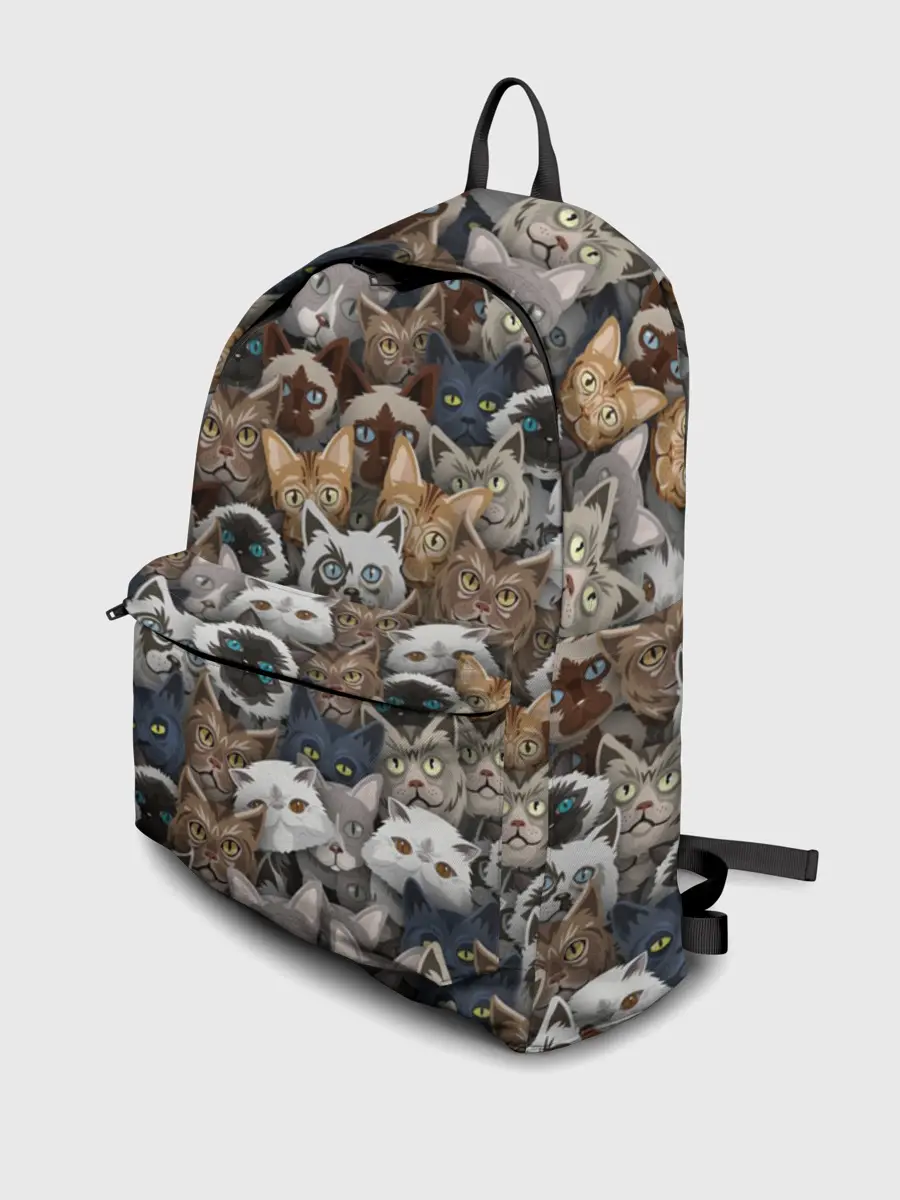 Рюкзак джинсовый / Коты разных пород