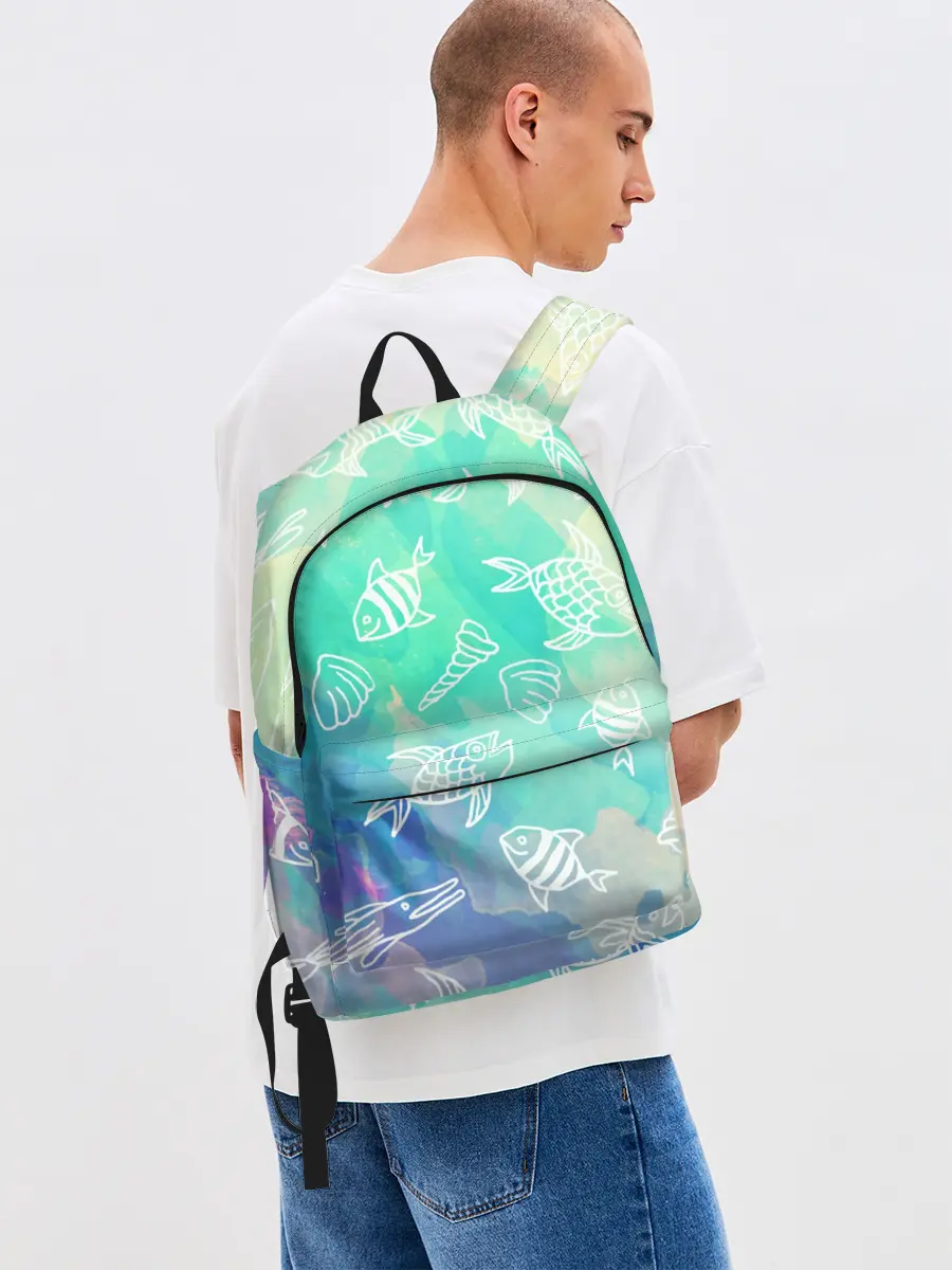 Рюкзак джинсовый / Рыбы