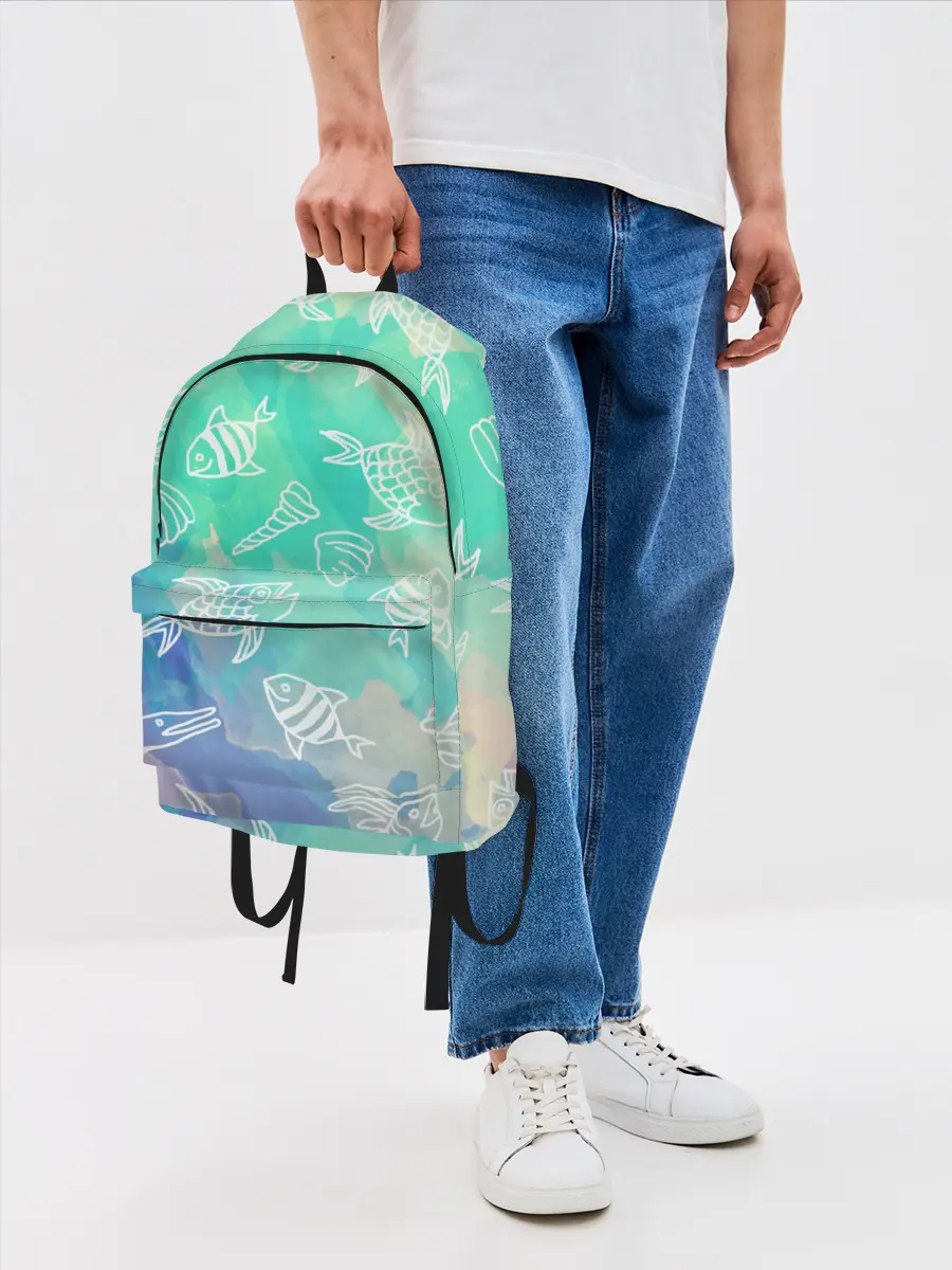 Рюкзак джинсовый / Рыбы