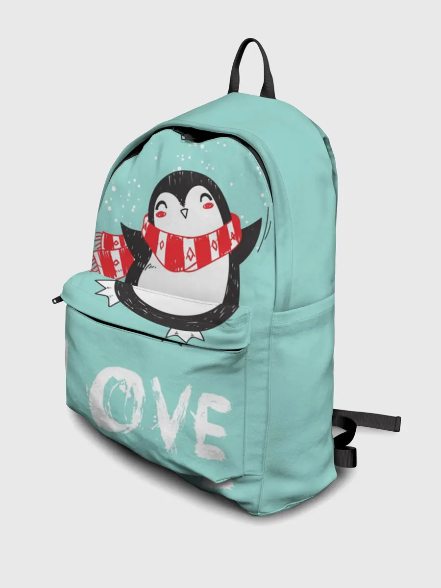 Рюкзак джинсовый / Пингвин LOVE