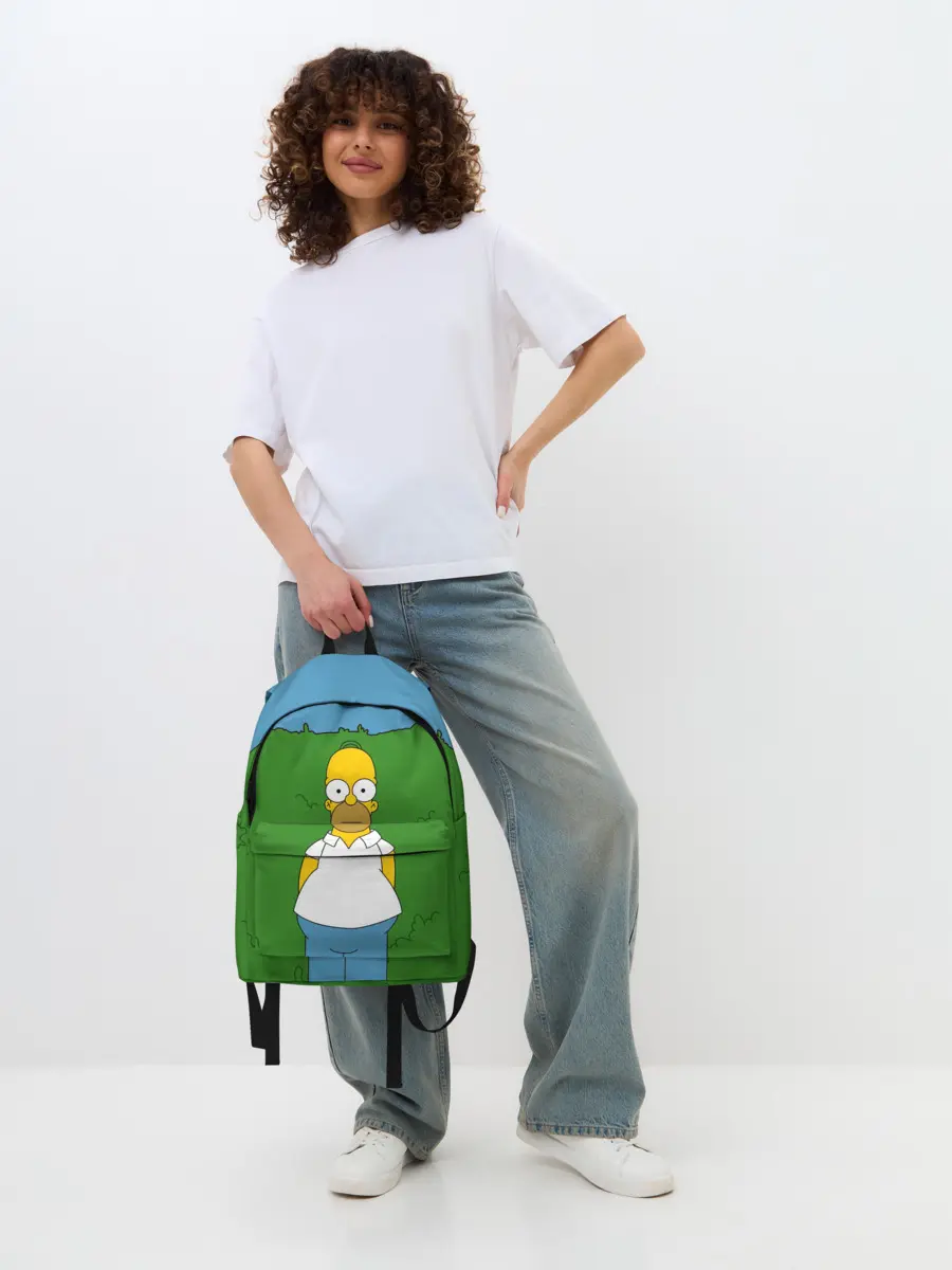 Рюкзак джинсовый / Гомер Симпсон в кустах