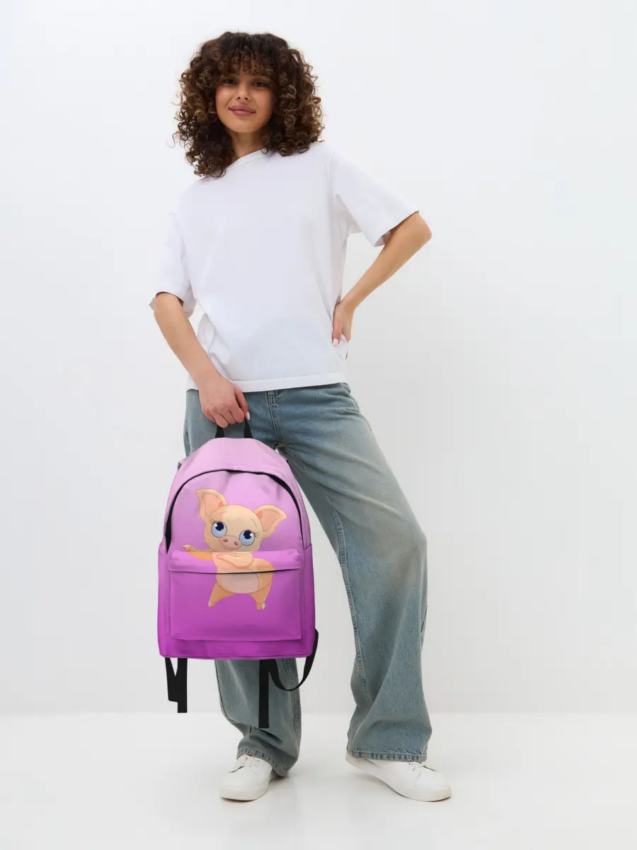 Рюкзак джинсовый / Танцующая свинка