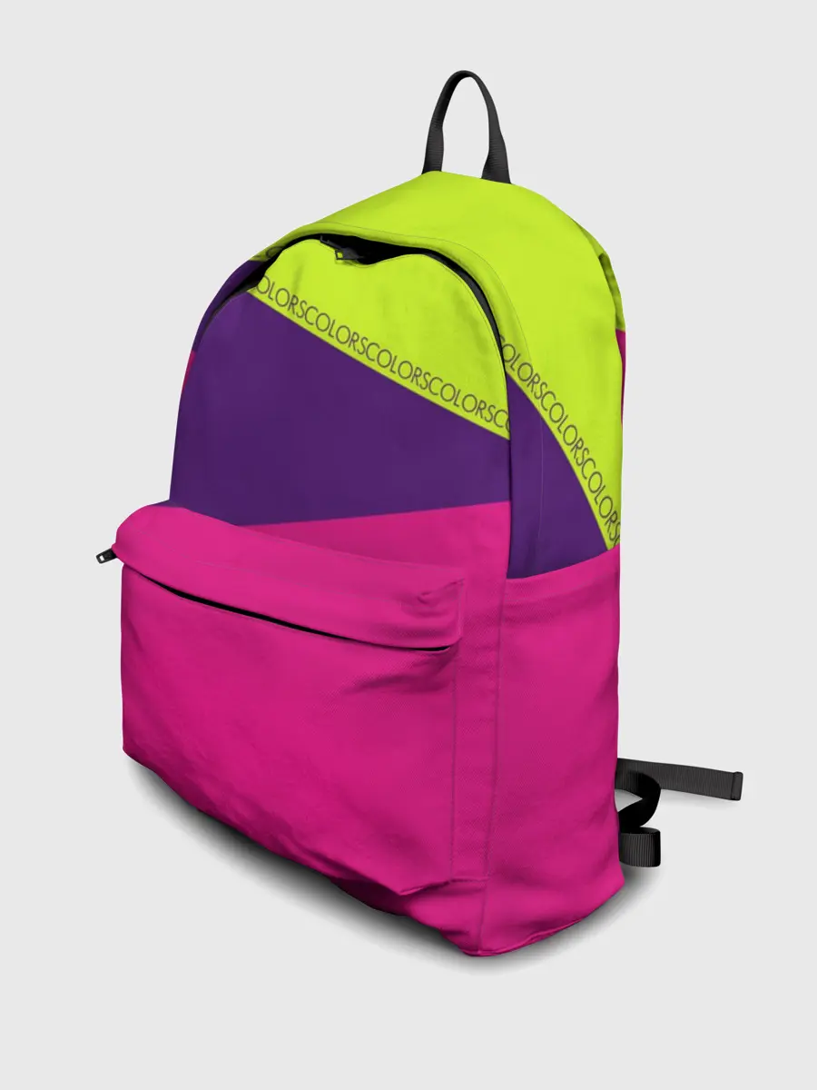 Рюкзак джинсовый / Треугольники с розовым