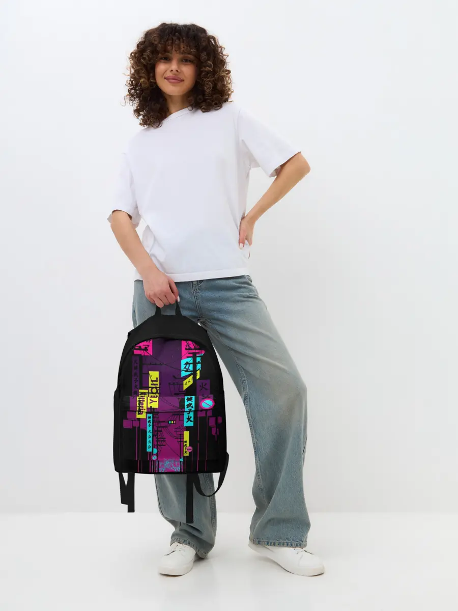 Рюкзак джинсовый / Неоновый город