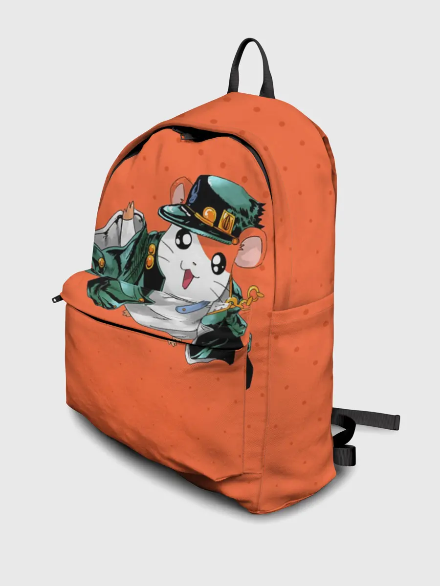 Рюкзак джинсовый / Джоджо хомяк на оранжевом