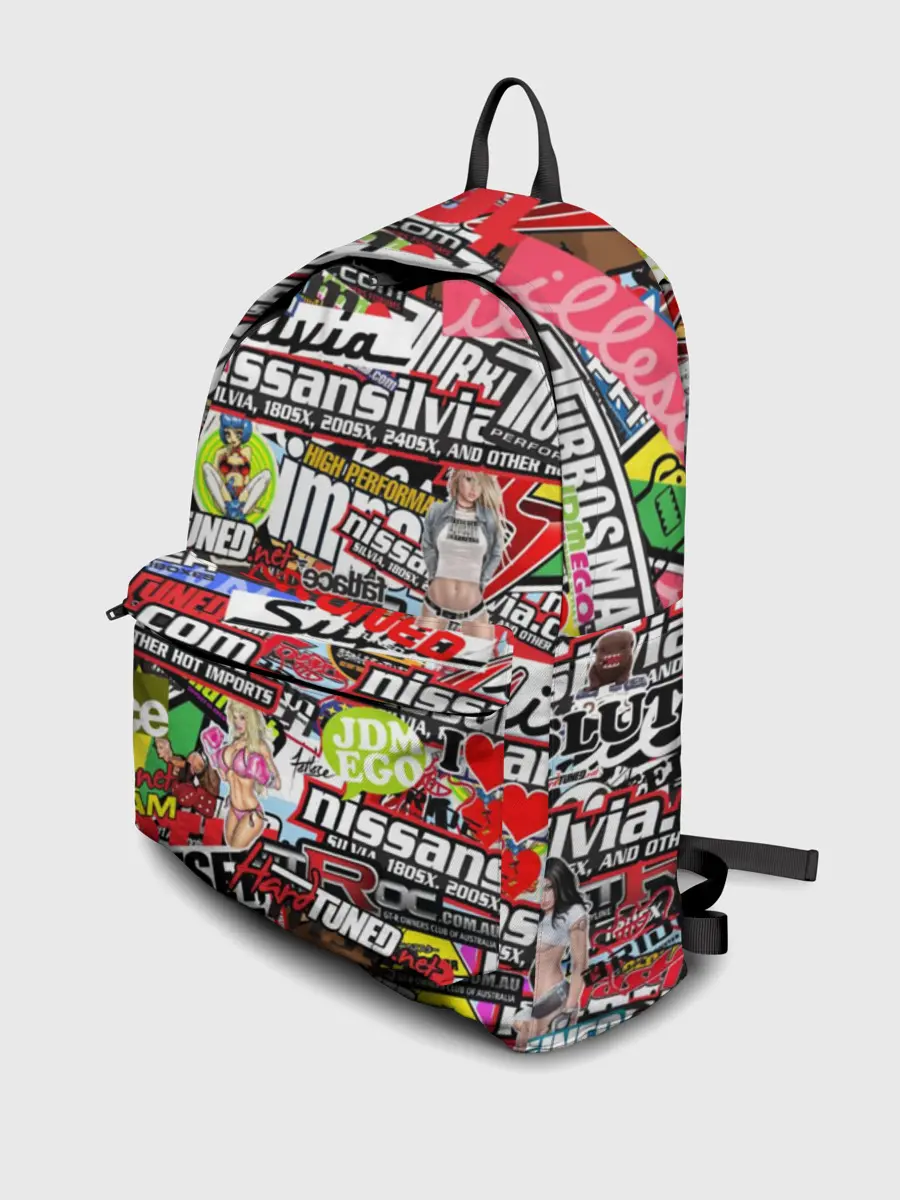 Рюкзак джинсовый / Cars Stickerbombing