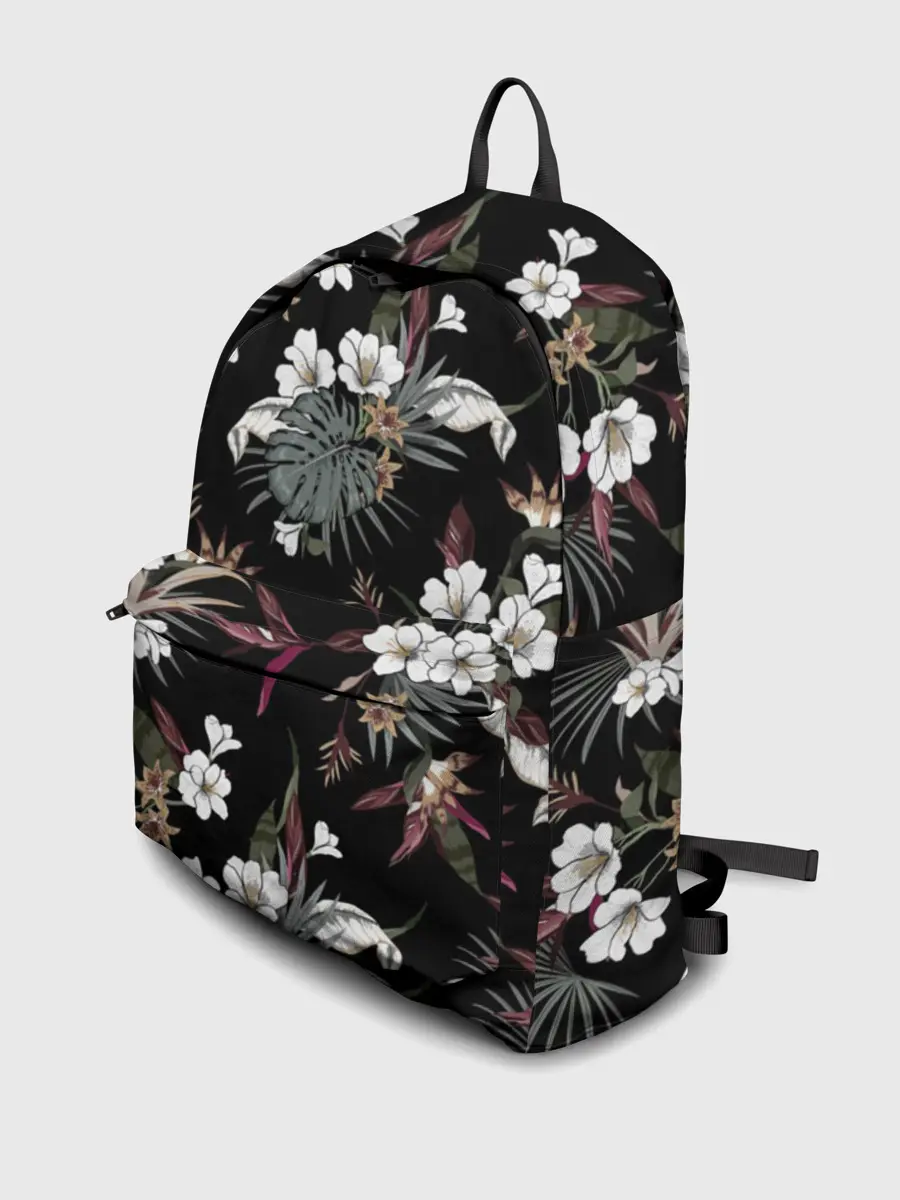 Рюкзак джинсовый / Белые цветы