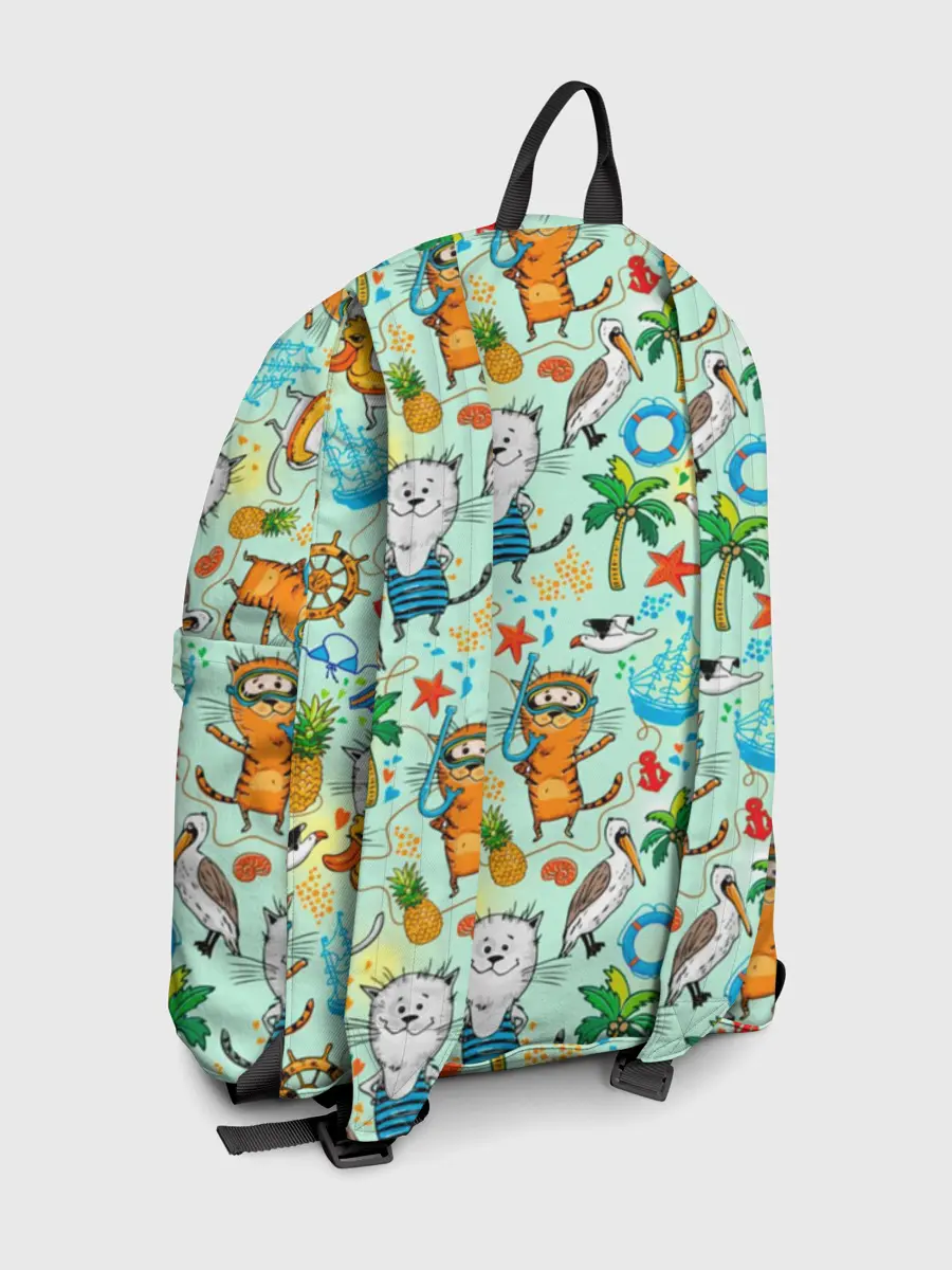 Рюкзак джинсовый / Коты на отдыхе