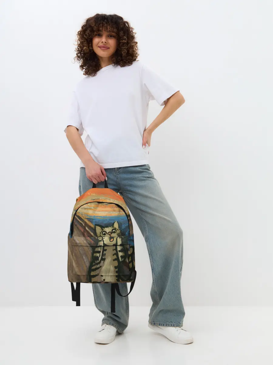 Рюкзак джинсовый / Крик котика