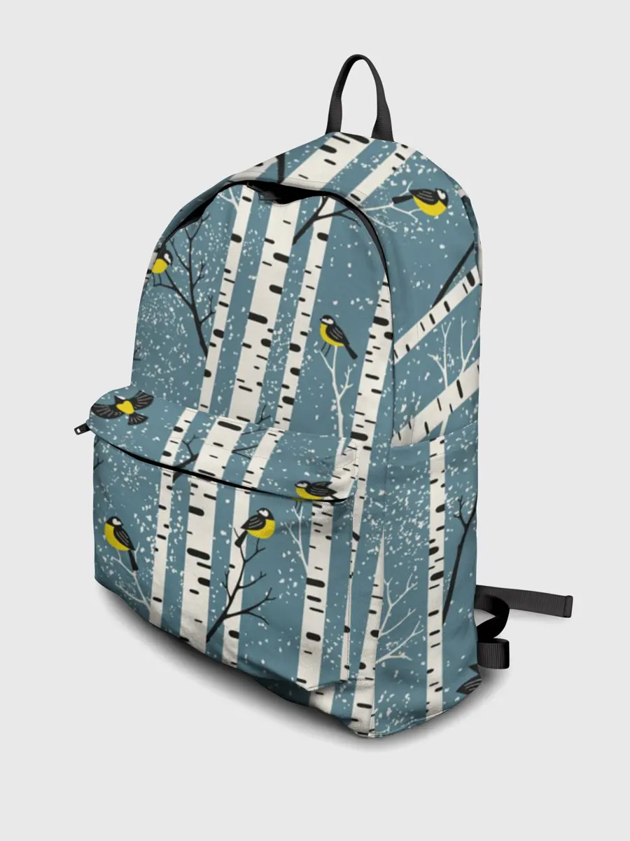 Рюкзак джинсовый / Синички на берёзах