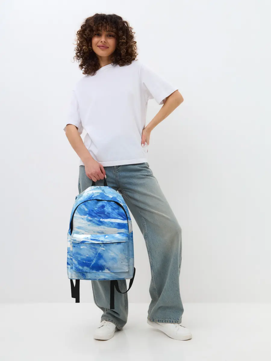 Рюкзак джинсовый / Вода акварель