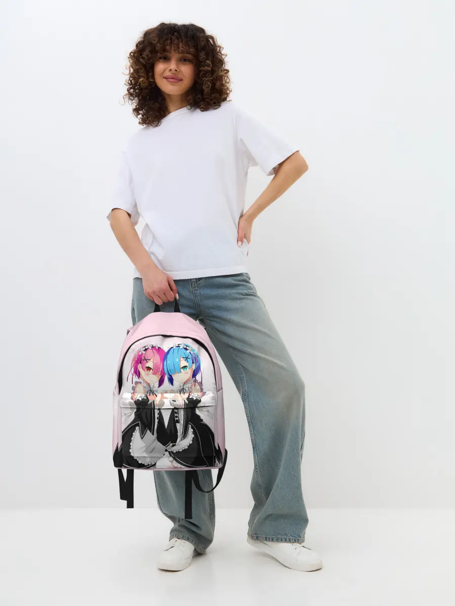 Рюкзак джинсовый / Re:Zero. Рем и Рам