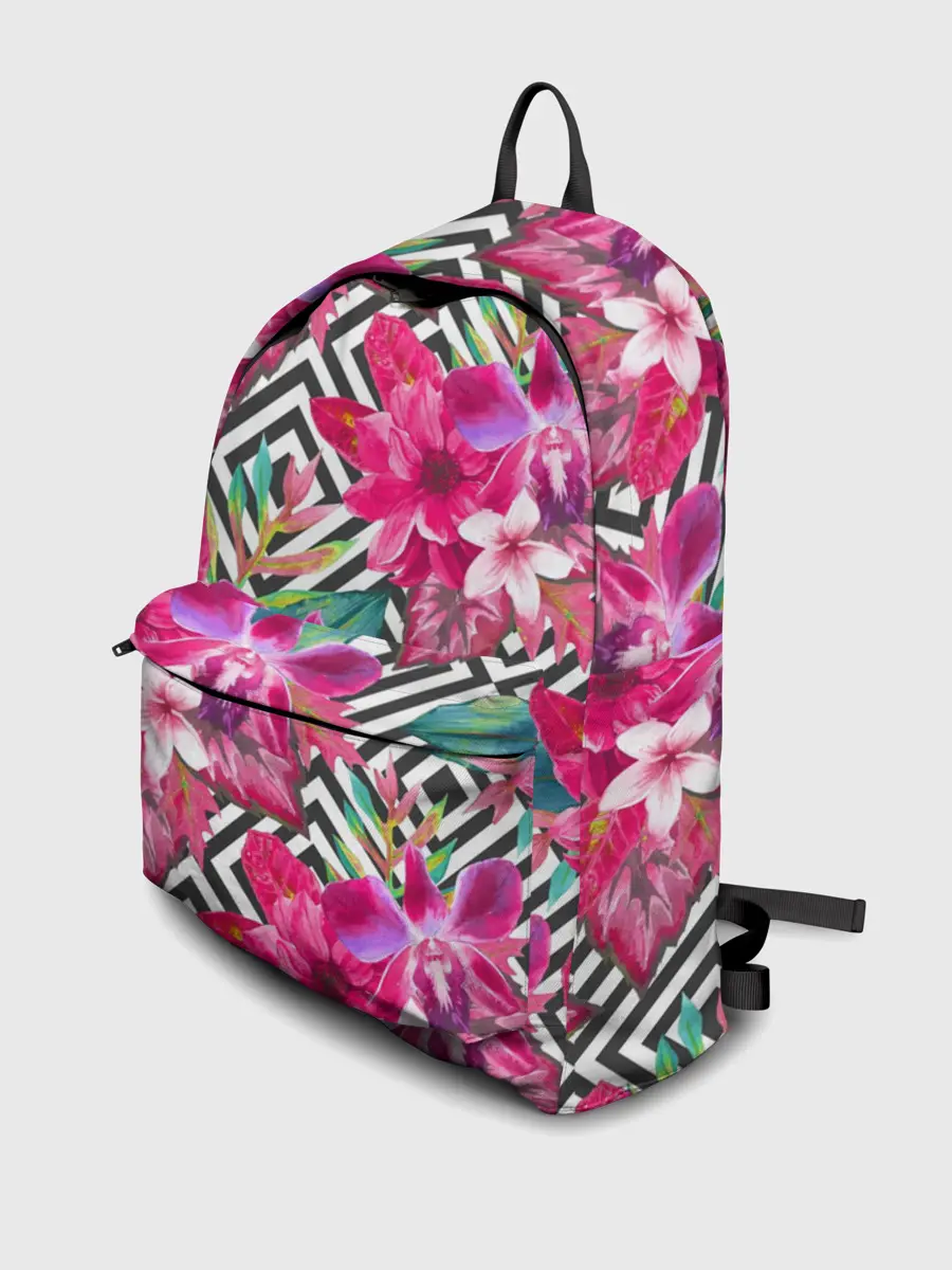 Рюкзак джинсовый / Тропические цветы