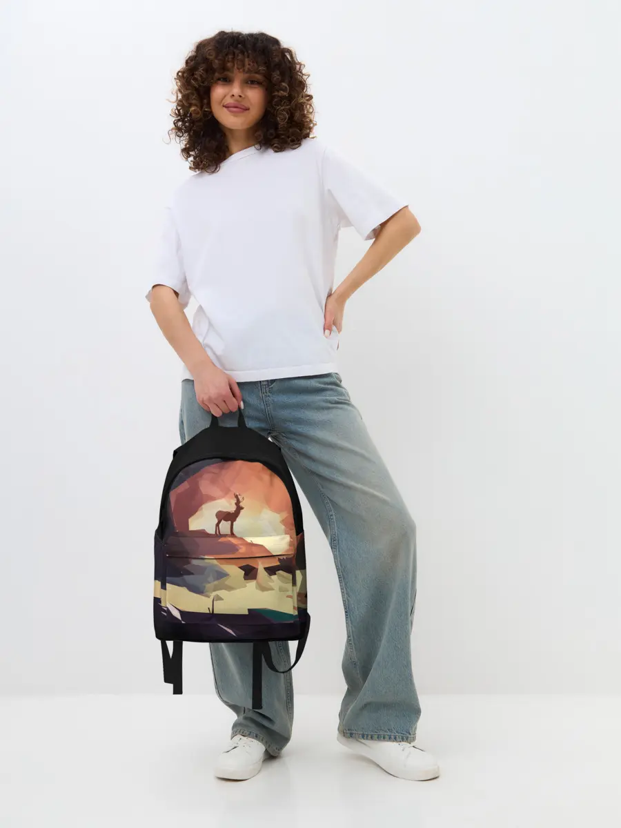 Рюкзак джинсовый / Абстрактный олень