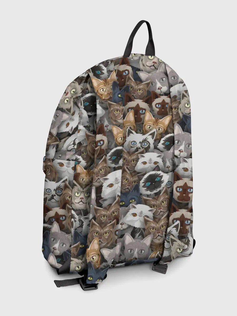 Рюкзак джинсовый / Коты разных пород