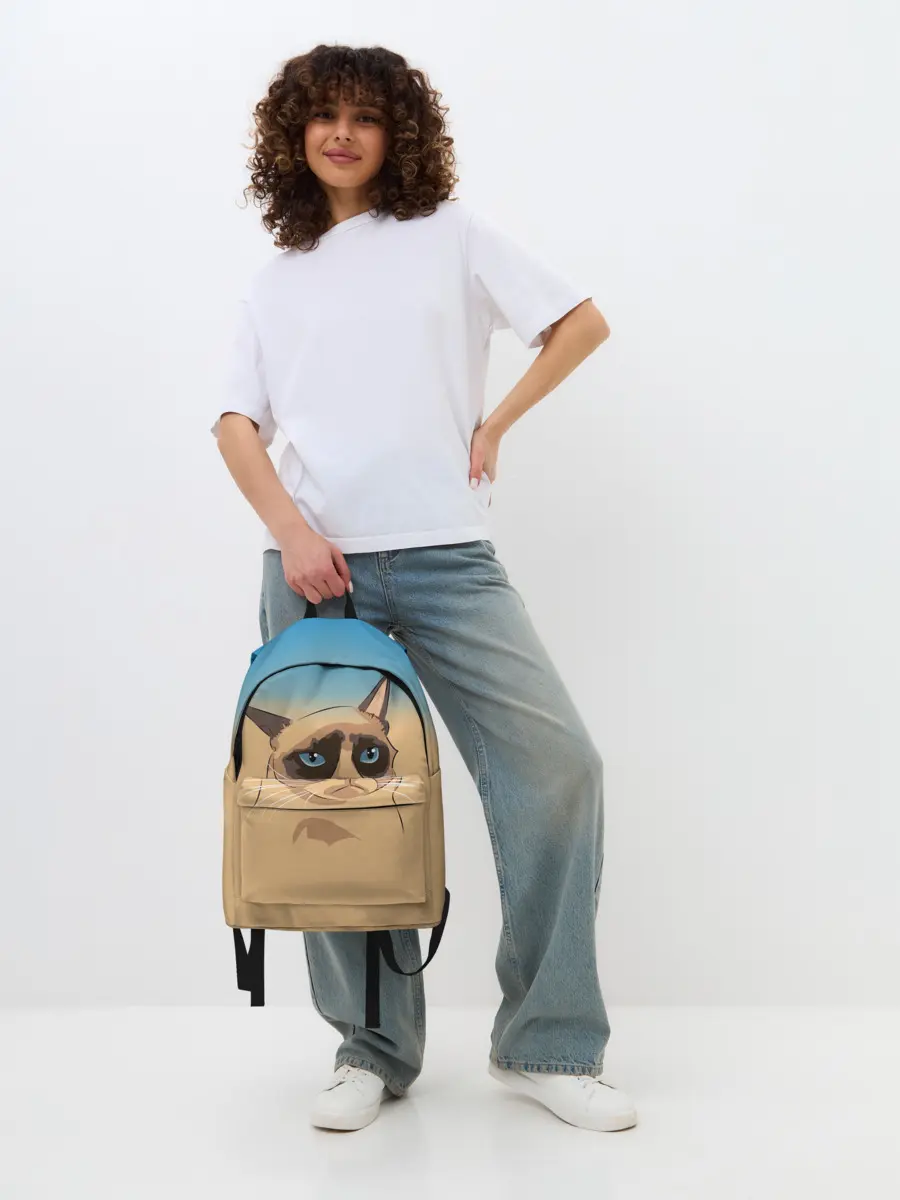 Рюкзак джинсовый / Grumpy cat ART