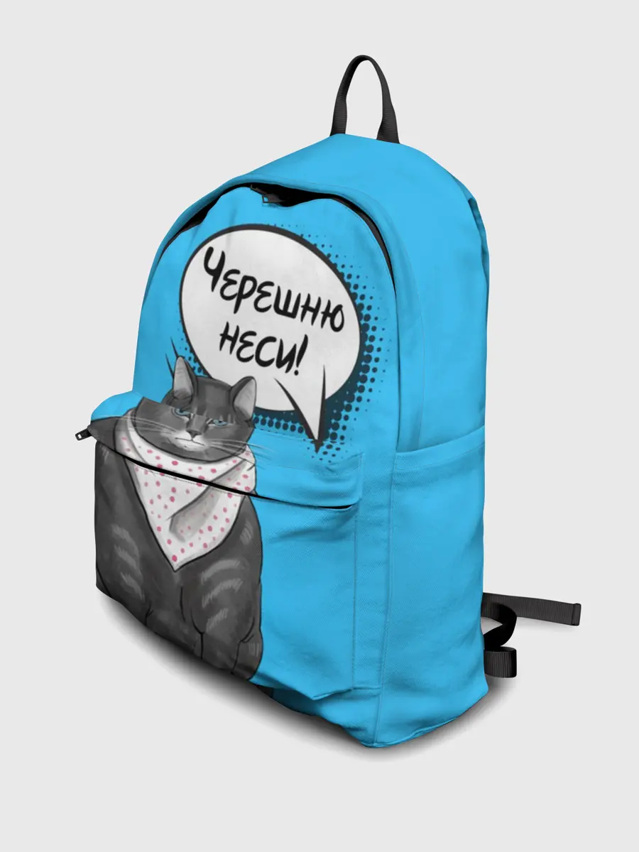 Рюкзак джинсовый / Толстый кот