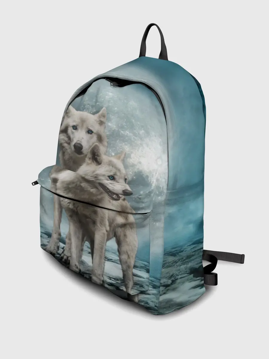 Рюкзак джинсовый / Волки