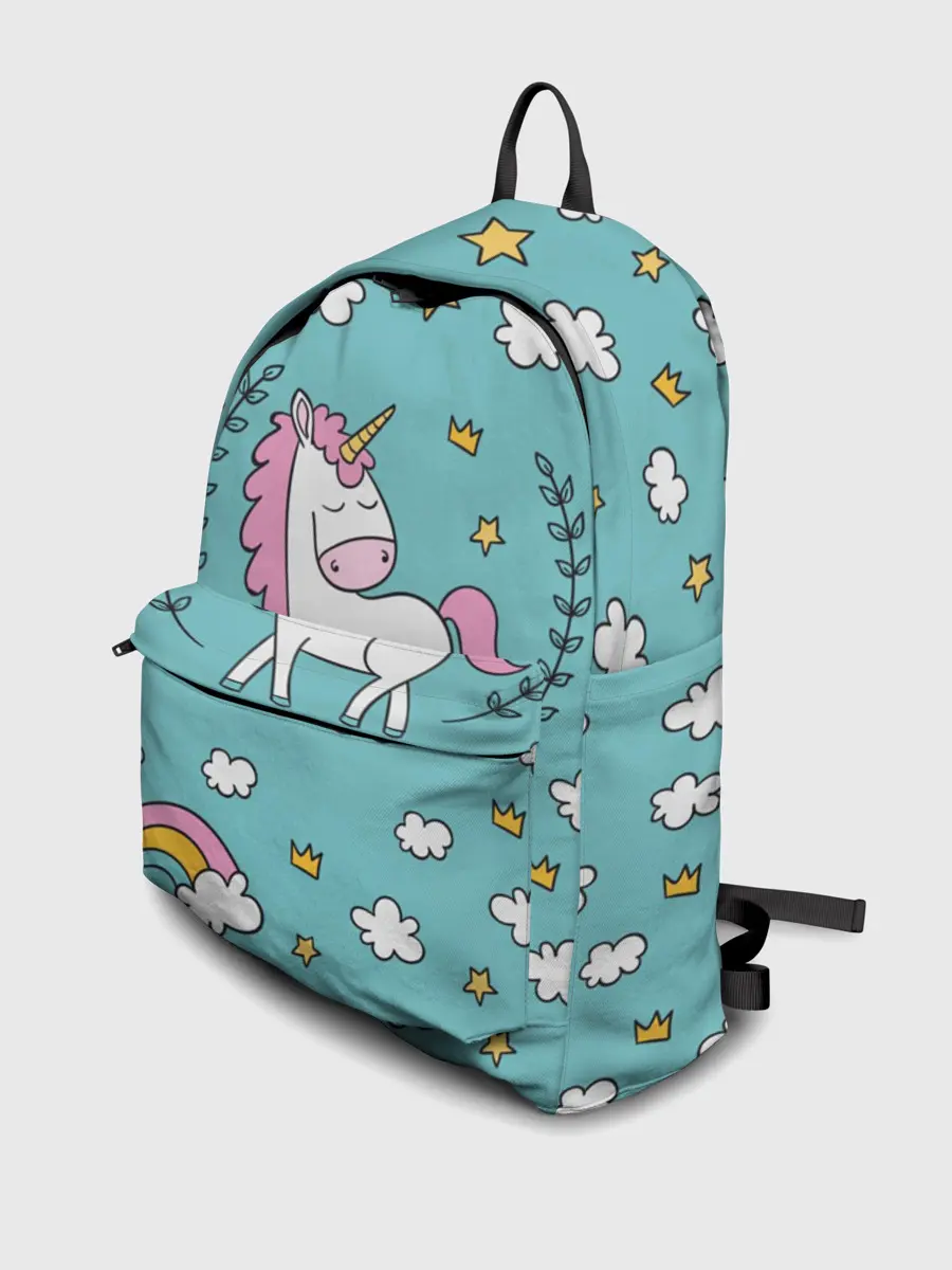 Рюкзак джинсовый / Единорог радуга