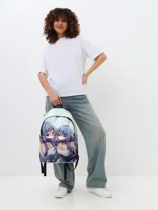 Рюкзак джинсовый / Аниме девочки-двойняшки