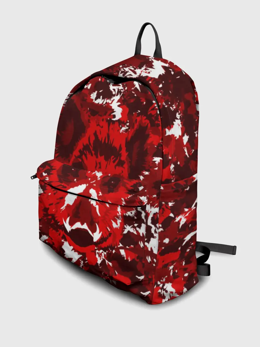 Рюкзак джинсовый / Краснобелый камуфляж с кабаном