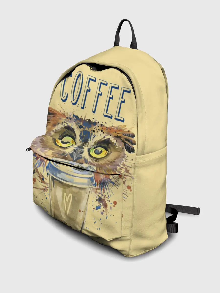 Рюкзак джинсовый / Сова и кофе