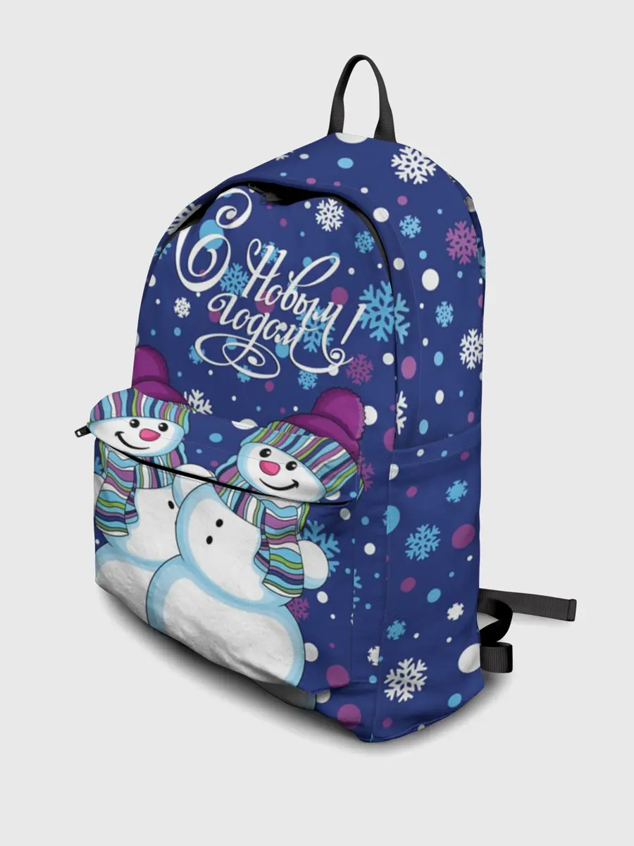 Рюкзак джинсовый / Снеговики