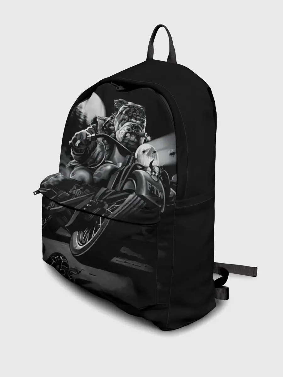 Рюкзак джинсовый / Biker dog / Пёс-байкер