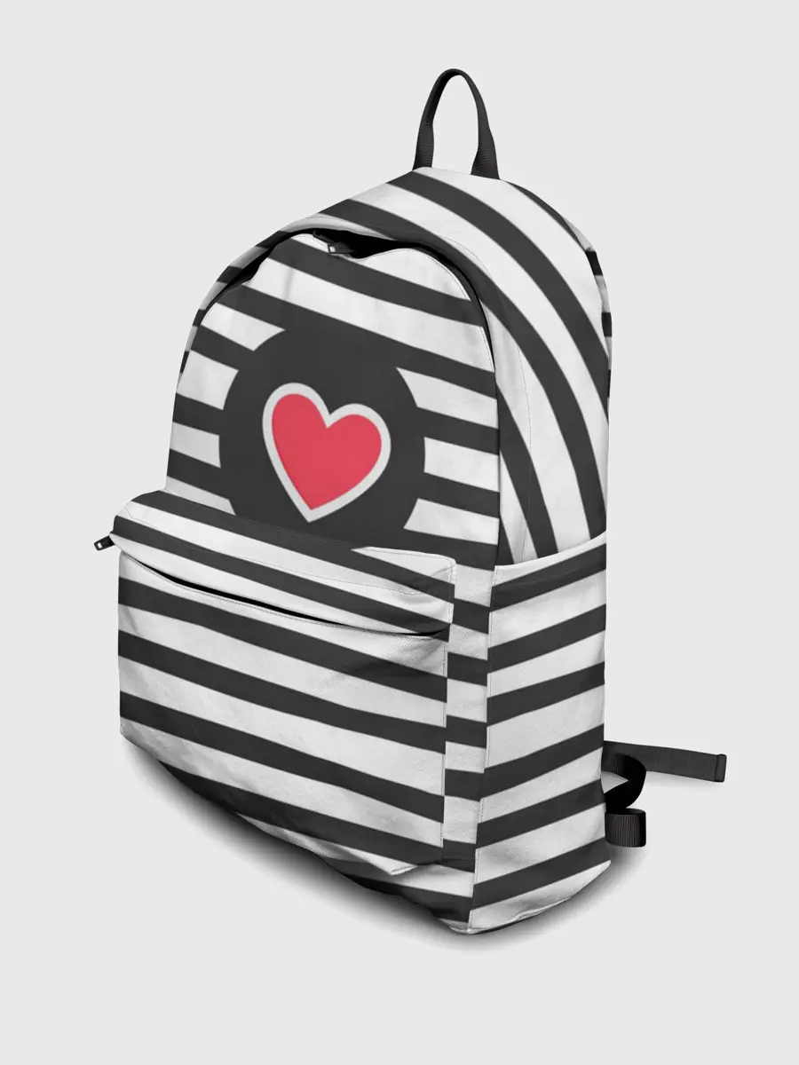 Рюкзак джинсовый / Сердце в полоску