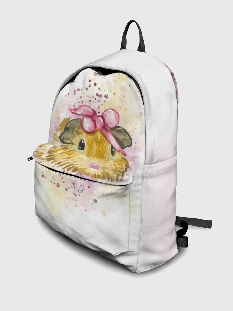 Рюкзак джинсовый / Морская свинка акварелью