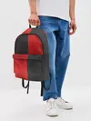 Рюкзак джинсовый / Черно-красная Кожа