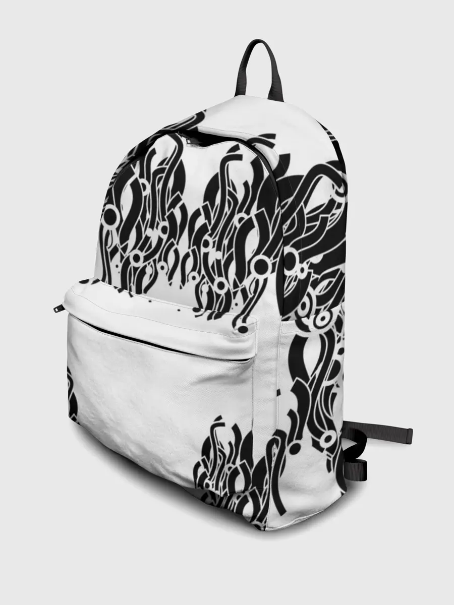 Рюкзак джинсовый / абстракция, круги, линии,