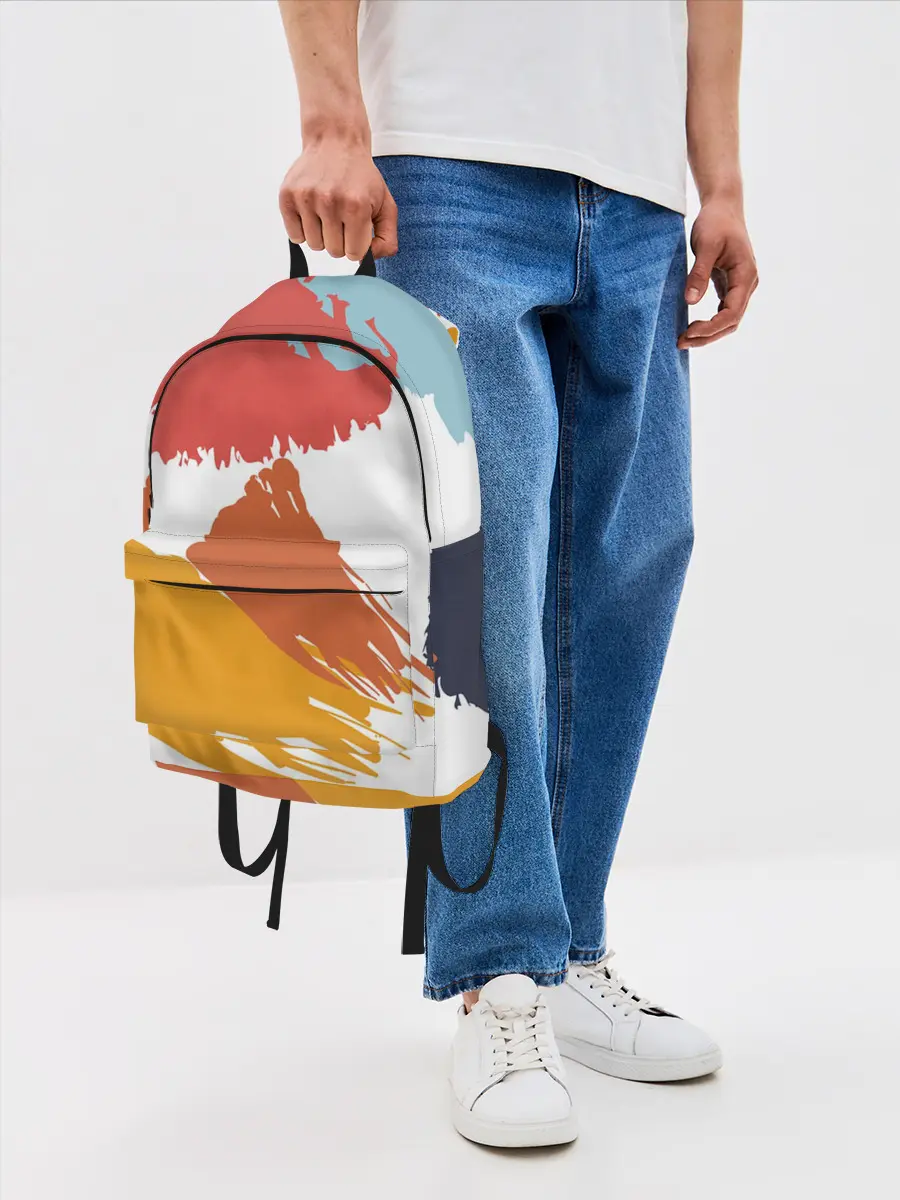 Рюкзак джинсовый / Цветные пятна, мазки кистью