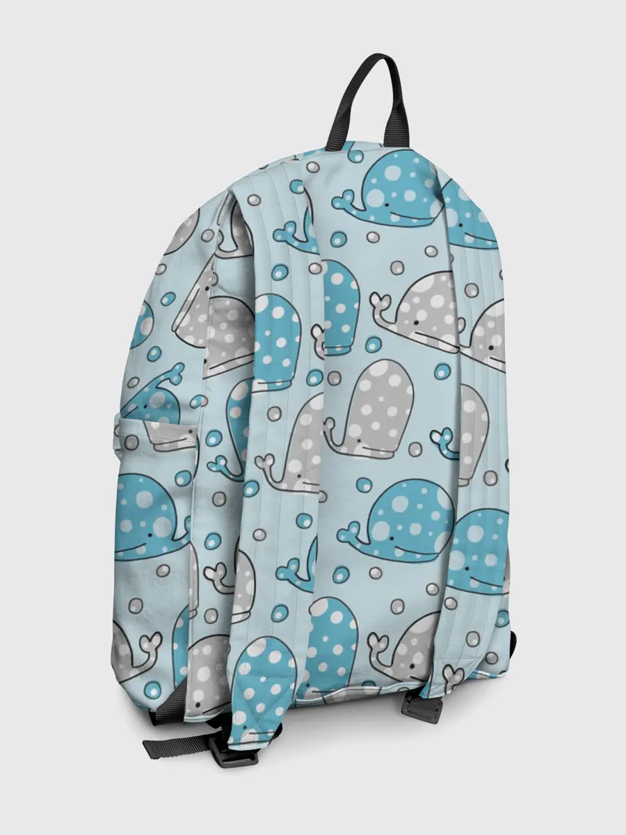 Рюкзак джинсовый / Киты паттерн