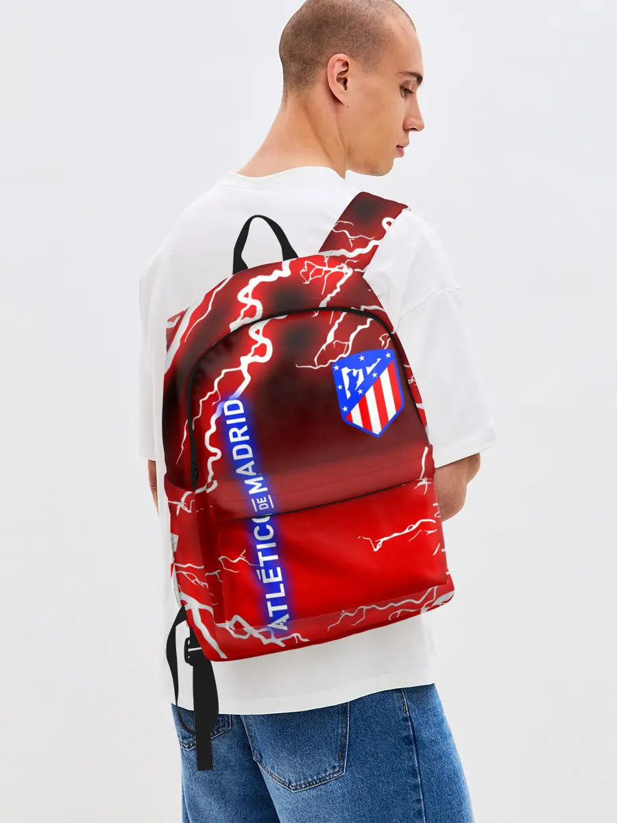 Рюкзак джинсовый / АТЛЕТИКО МАДРИД / МОЛНИИ