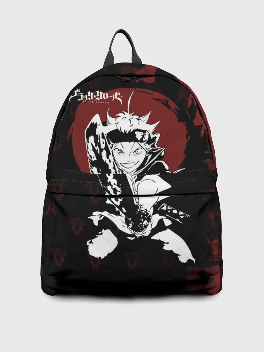 Рюкзак джинсовый / Чёрный клевер Аста с мечом