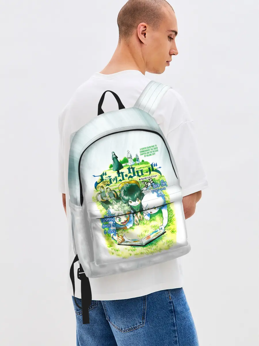 Рюкзак джинсовый / Аста и Юно малыши Чёрный клевер