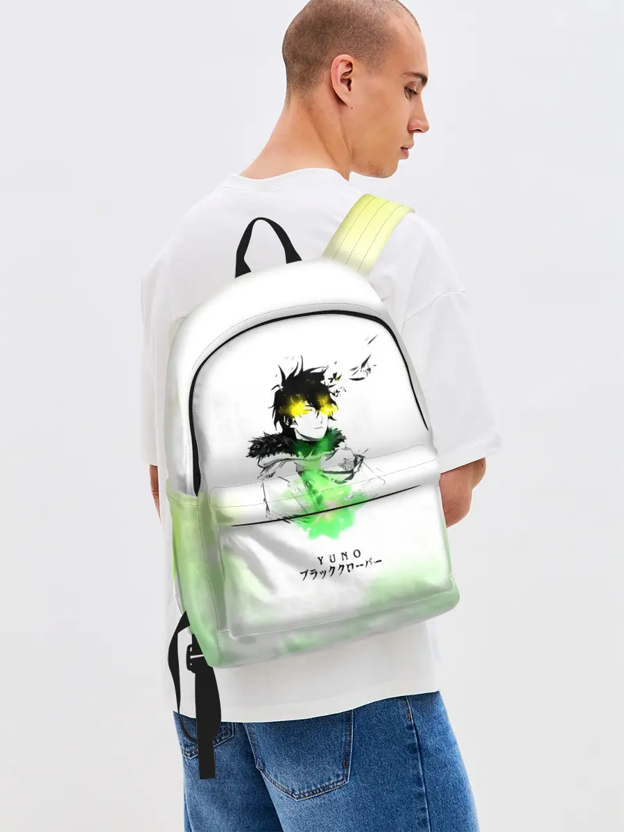 Рюкзак джинсовый / Чёрный клевер Юно кислотный