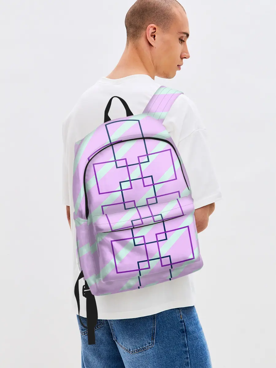 Рюкзак джинсовый / графический: клетка полоска