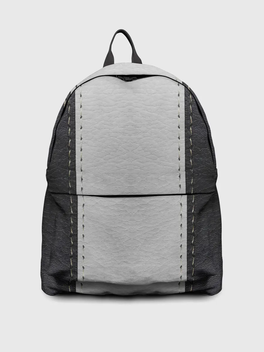 Рюкзак джинсовый / Черно белая кожа