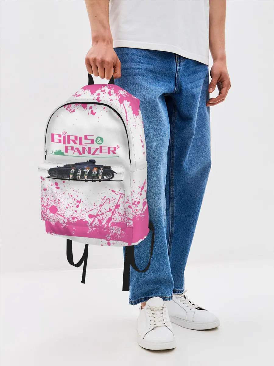 Рюкзак джинсовый / Девушки и танки | Pink