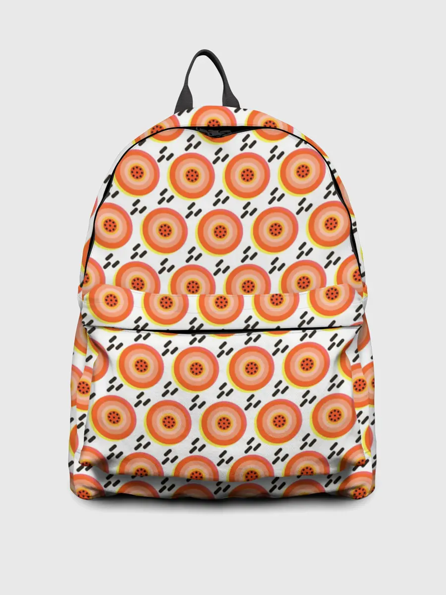 Рюкзак джинсовый / Поп арт, мишень, диски дождь