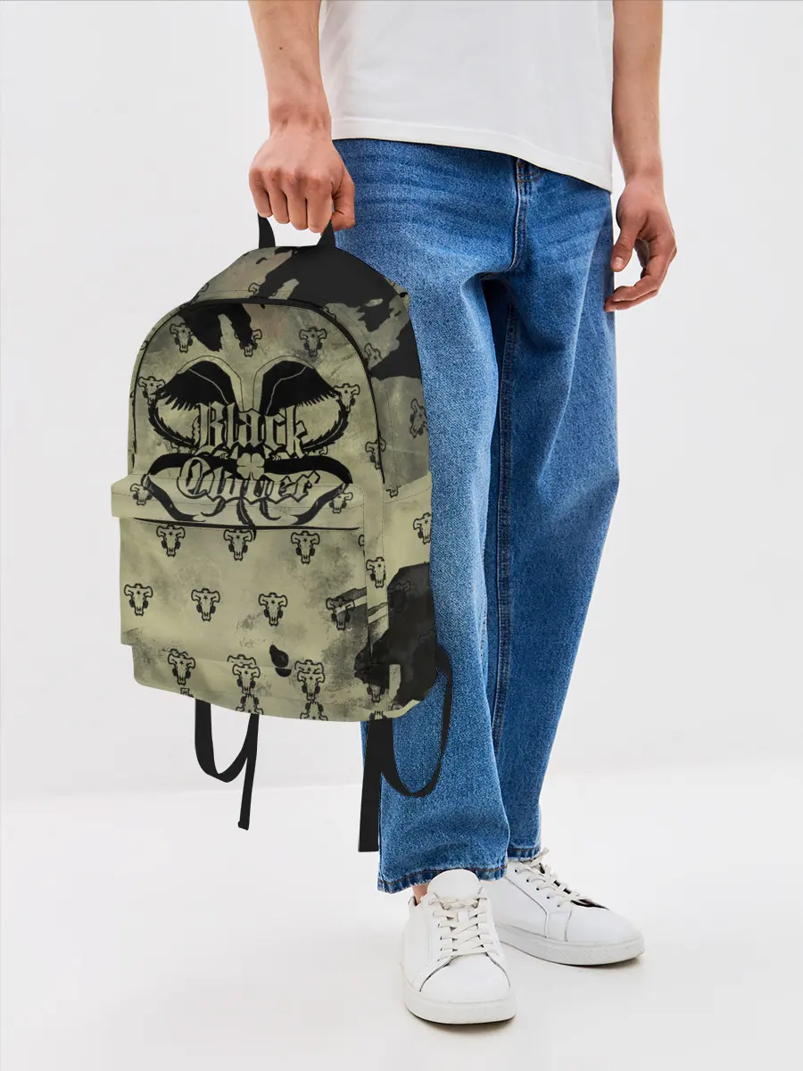 Рюкзак джинсовый / Чёрный клевер Черные быки