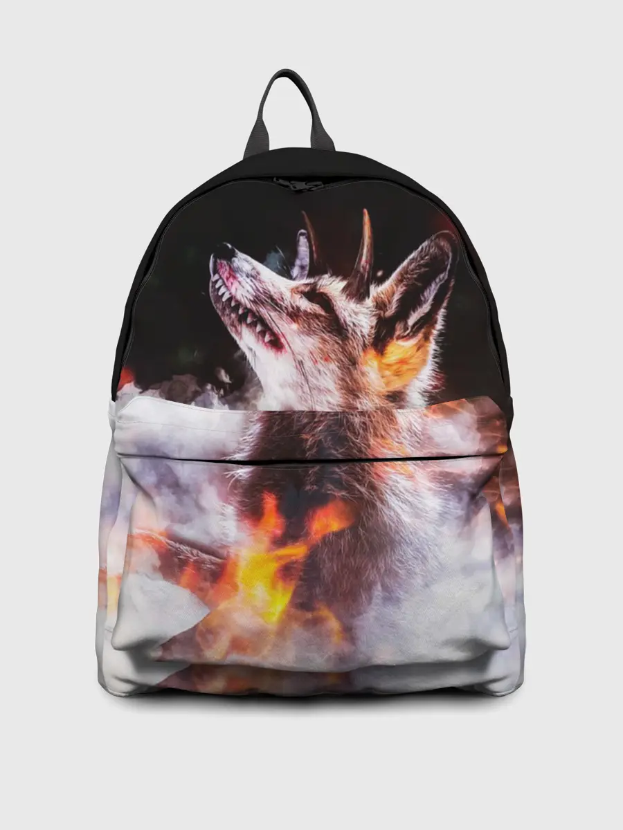 Рюкзак джинсовый / Лиса с рогами