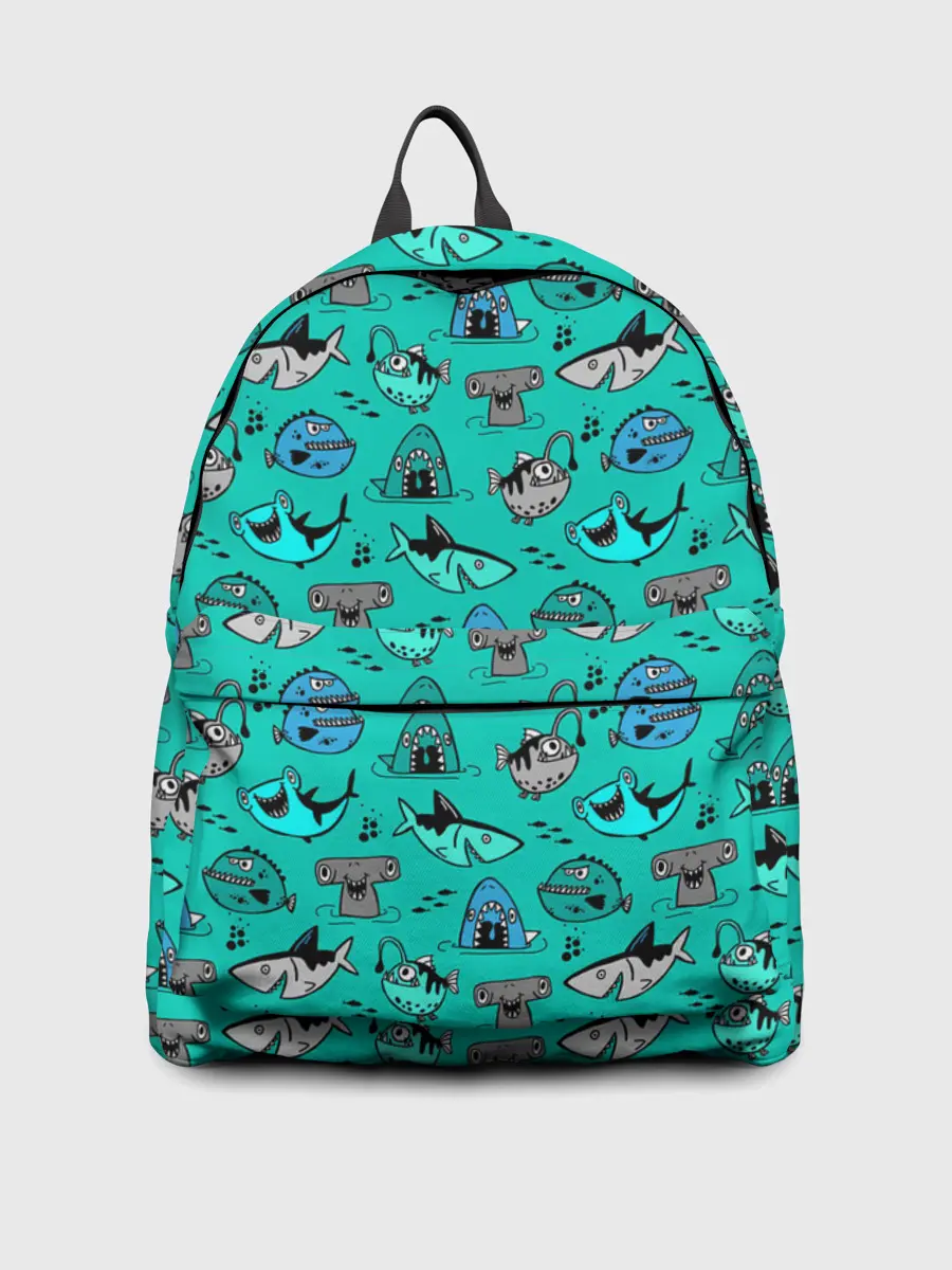 Рюкзак джинсовый / Морские рыбки