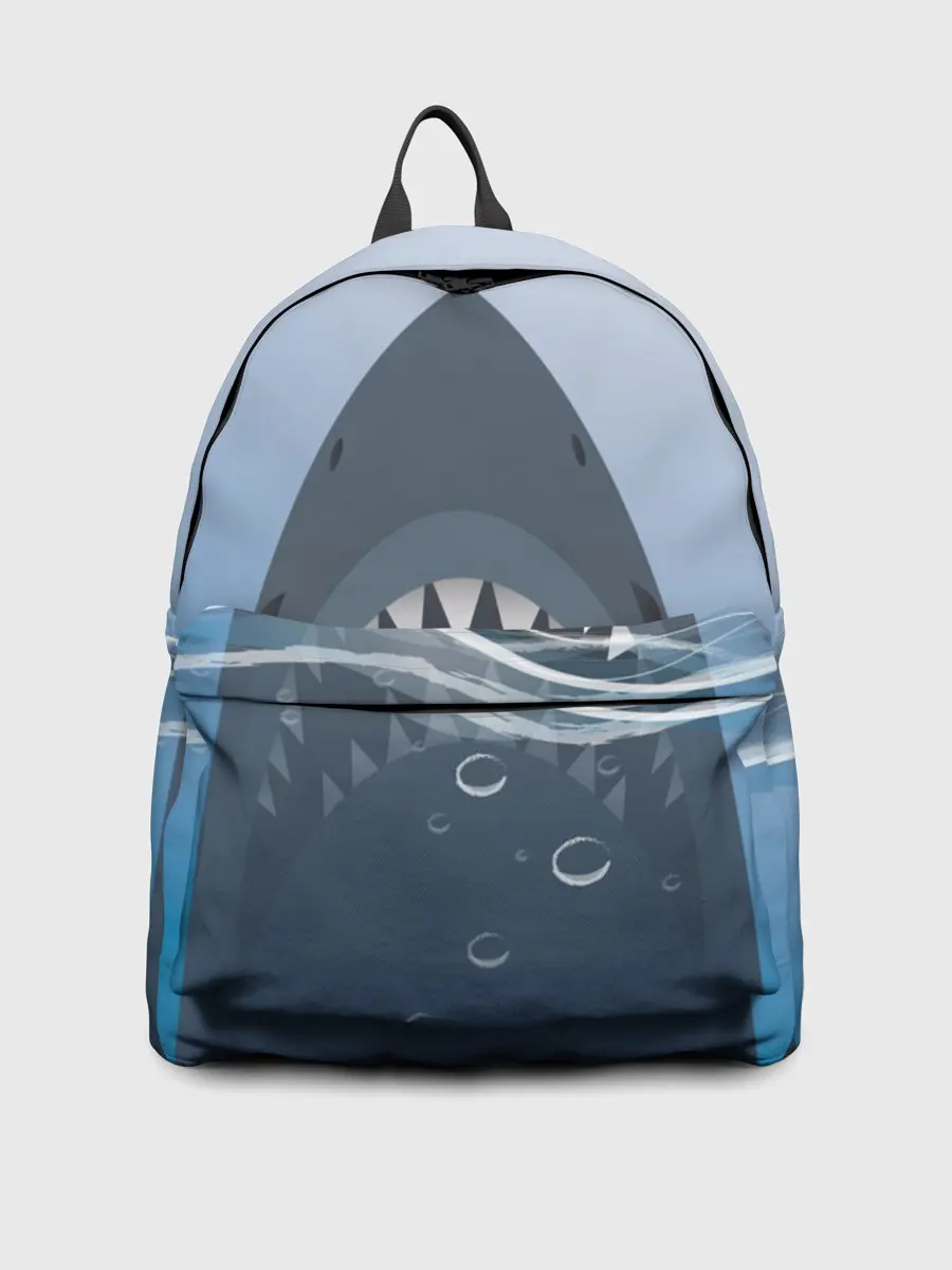 Рюкзак джинсовый / Акула под водой