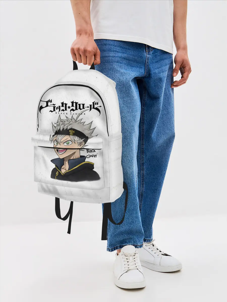 Рюкзак джинсовый / Чёрный клевер Аста