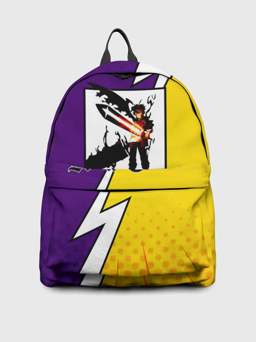 Рюкзак джинсовый / Чёрный Аста фиолетовый/желтый